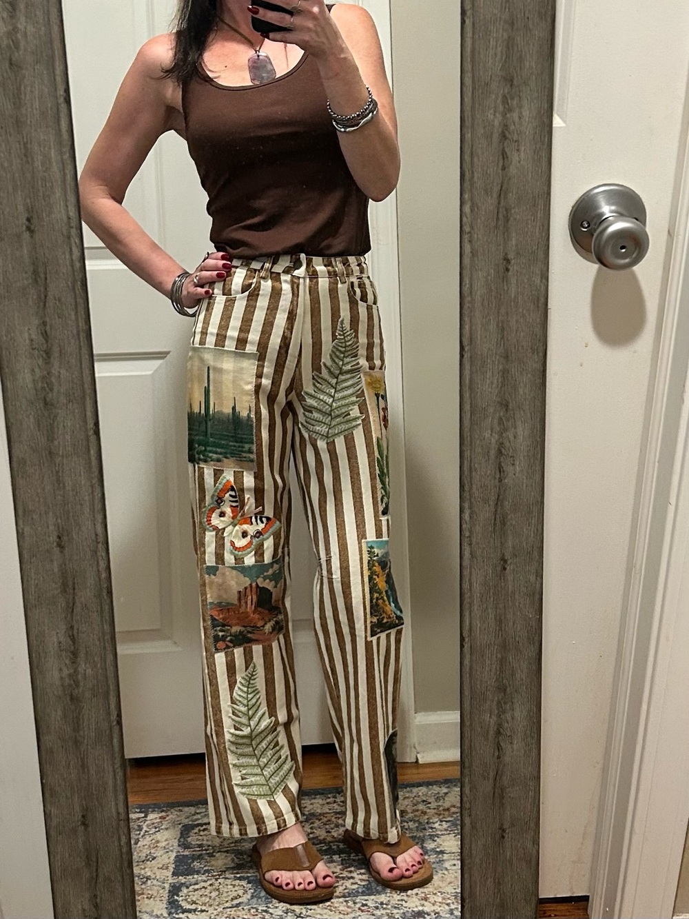 ❌SOLD❌ NWT Free People X Denim And Bone Roadtrip Striped Jeans Size XS (24) - Picture 5 of 16
